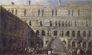 Francesco Guardi The Coronation of the Doge on the Staircase of the Giants at the Ducal Palace (mk05) oil on canvas